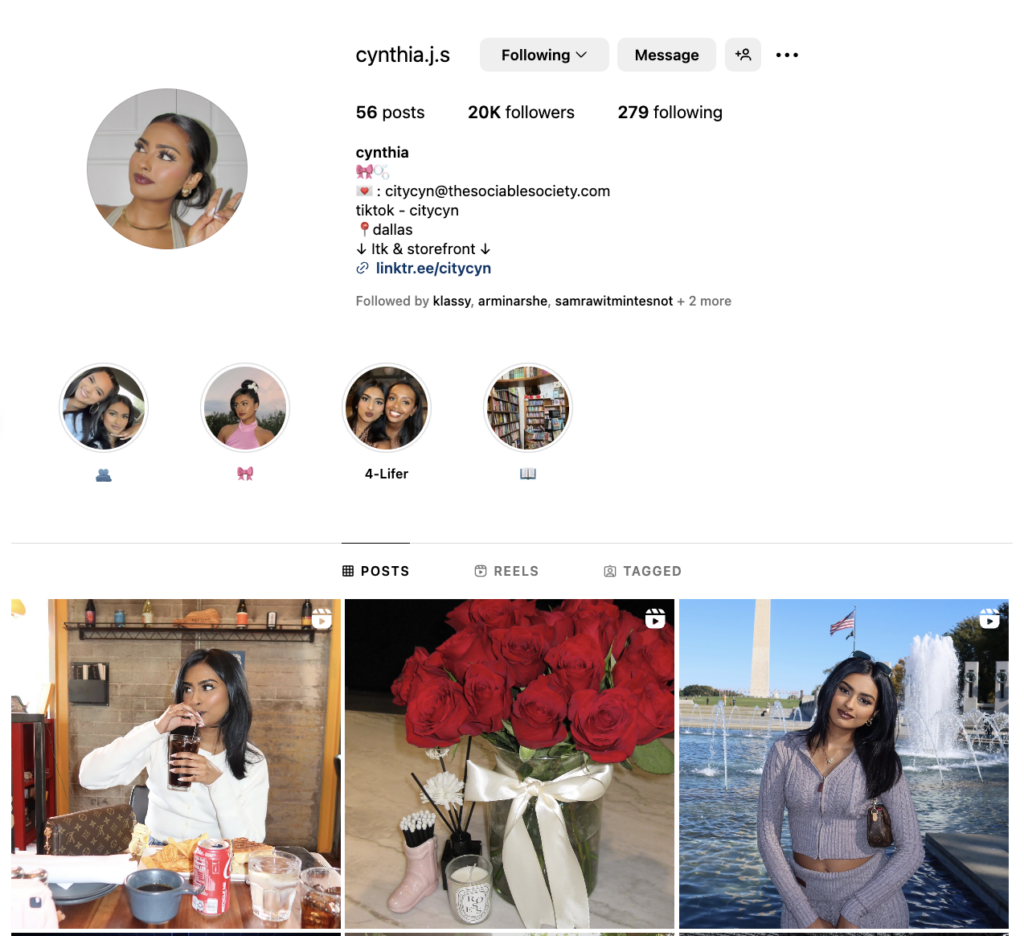 Cynthia Jeyakumar Instagram Profile